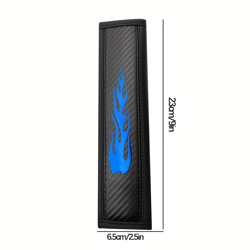 Universal Car Seat Belt Shoulder Protector Carbon Fiber Pattern PU Leather