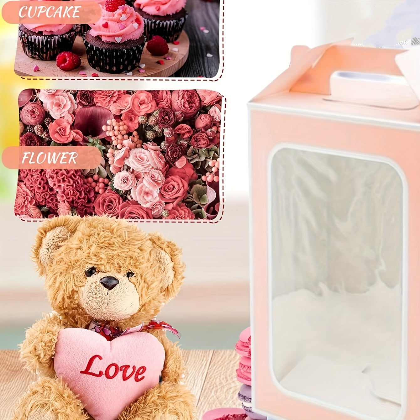 2 Cake Boxes with Clear Windows for Baked Goods Pastries and Party Favors