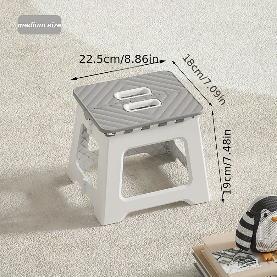 Taburete de plástico plegable de una pieza para uso exterior, asiento portátil y resistente para adultos