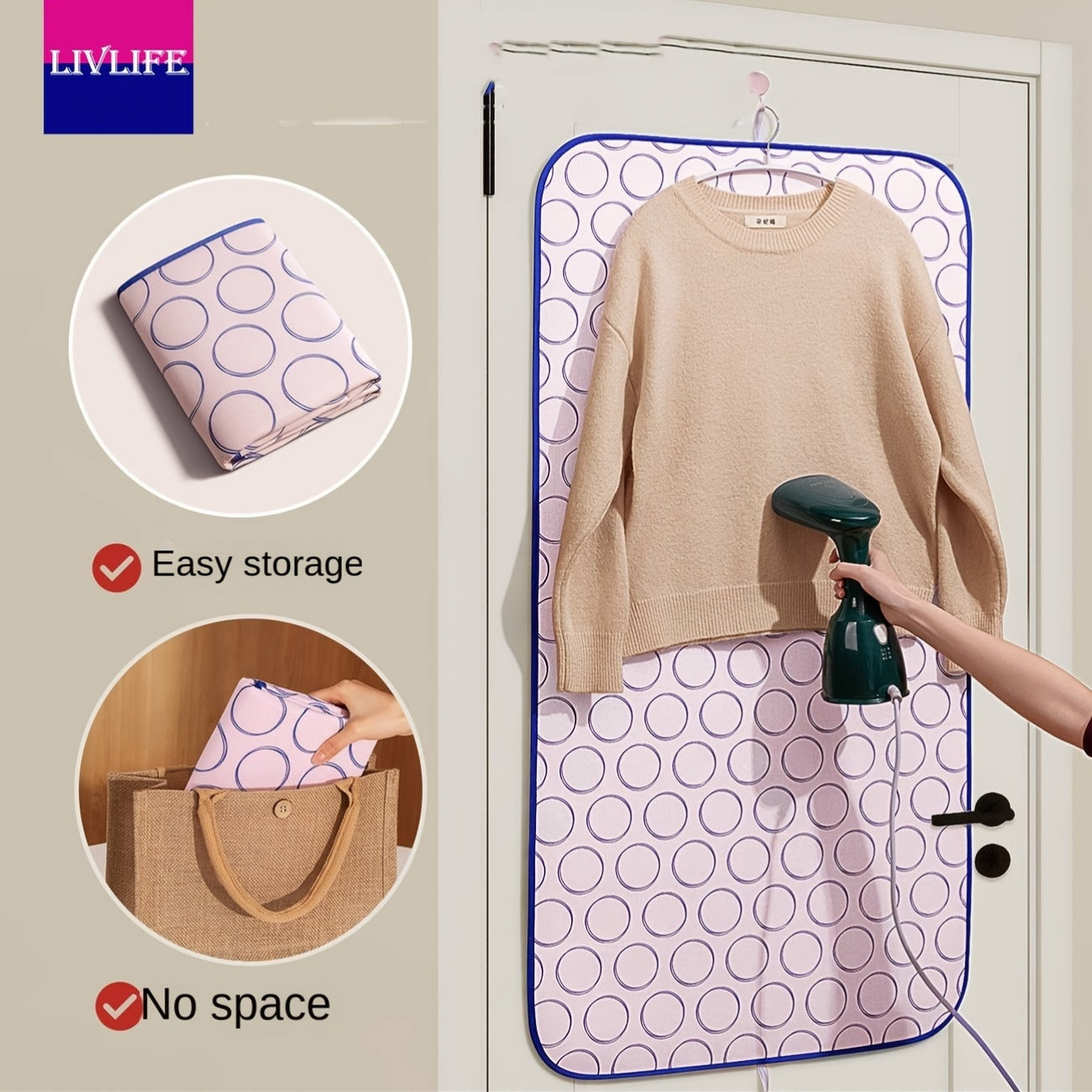 Handheld Folding Ironing Mat with Heat Insulation for Home Dorm Use
