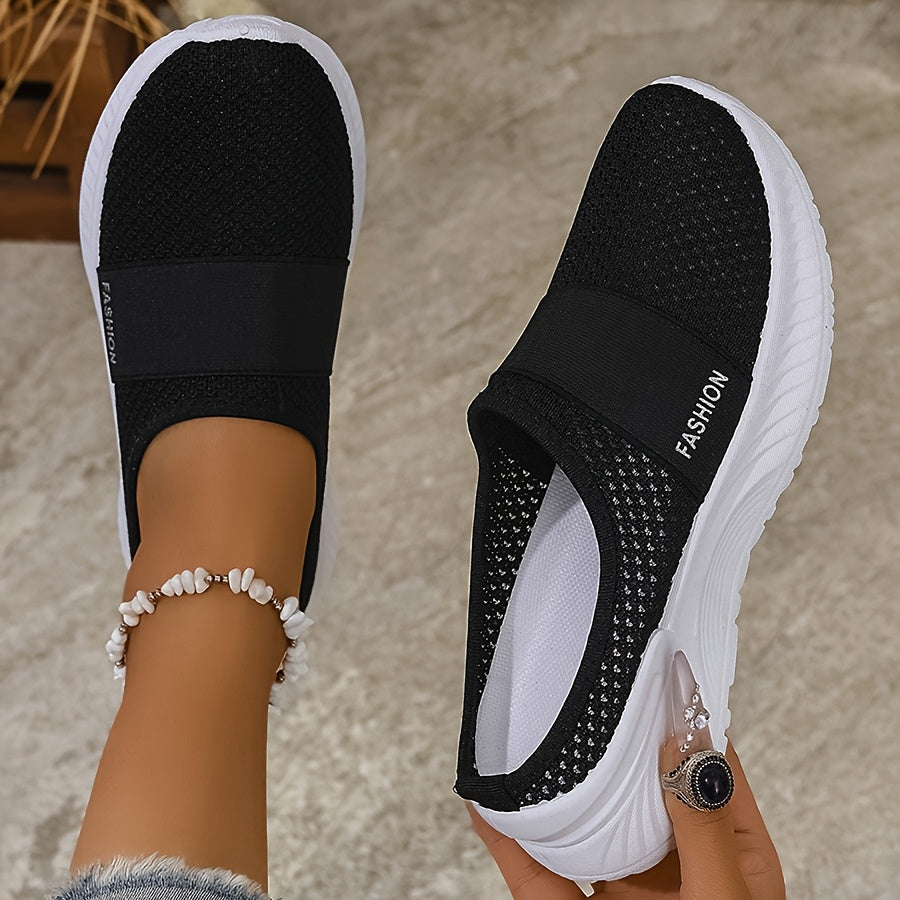 Ayollar uchun nafas oladigan slip-on sport poyabzali, yengil PVC taglik, qulay va kundalik kiyim uchun barcha fasllar uchun