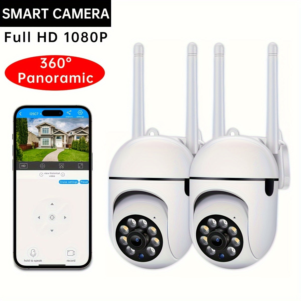 Wireless Security Camera 1080P HD Wi-Fi Motion Detection Night Vision Indoor Surveillance