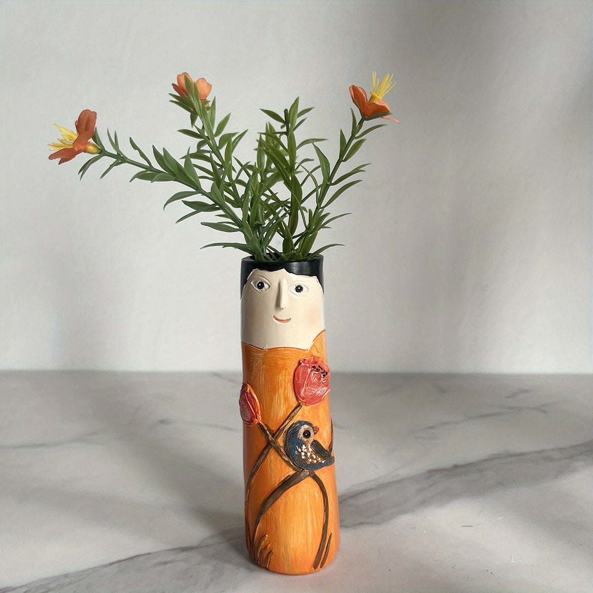 Handmade Boho Face Vases for Farmhouse and Home Decor