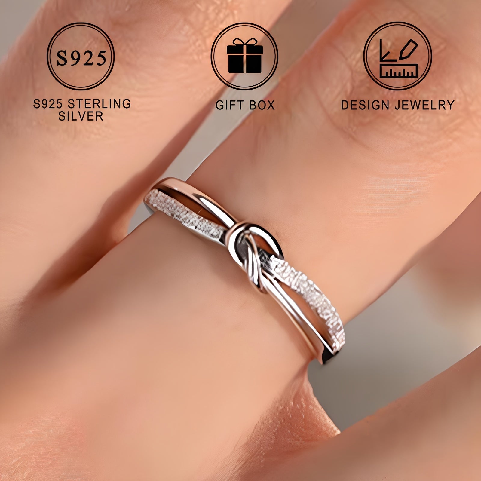 Sterling Silver Mobius Ring for Women Elegant Simple Band Gift