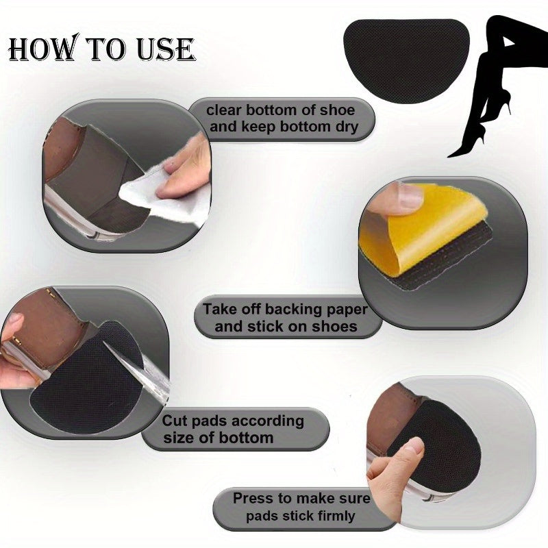 Women Non-Slip Shoe Pads Sole Protectors Adhesive Anti-Slip Grip 4 Pcs