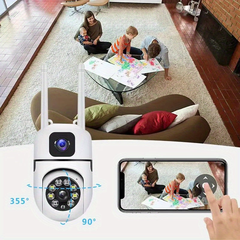 Wireless Security Camera 4MP HD Night Vision Two-Way Audio Indoor Outdoor WiFi PTZ