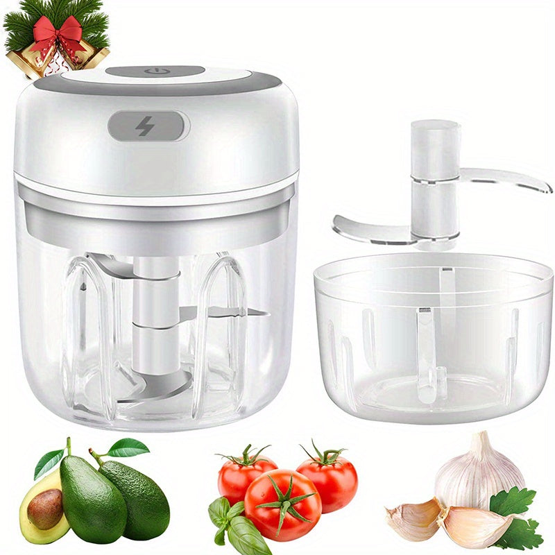 Electric Food Chopper and Meat Grinder Rechargeable Battery 1200 RPM 100/250ml Capacity