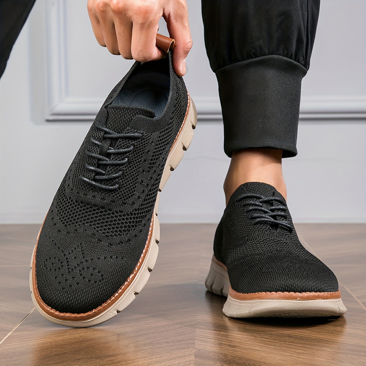 Men's Plus Size Breathable Fabric Sneakers with Non-Slip Soles for Outdoor Activities