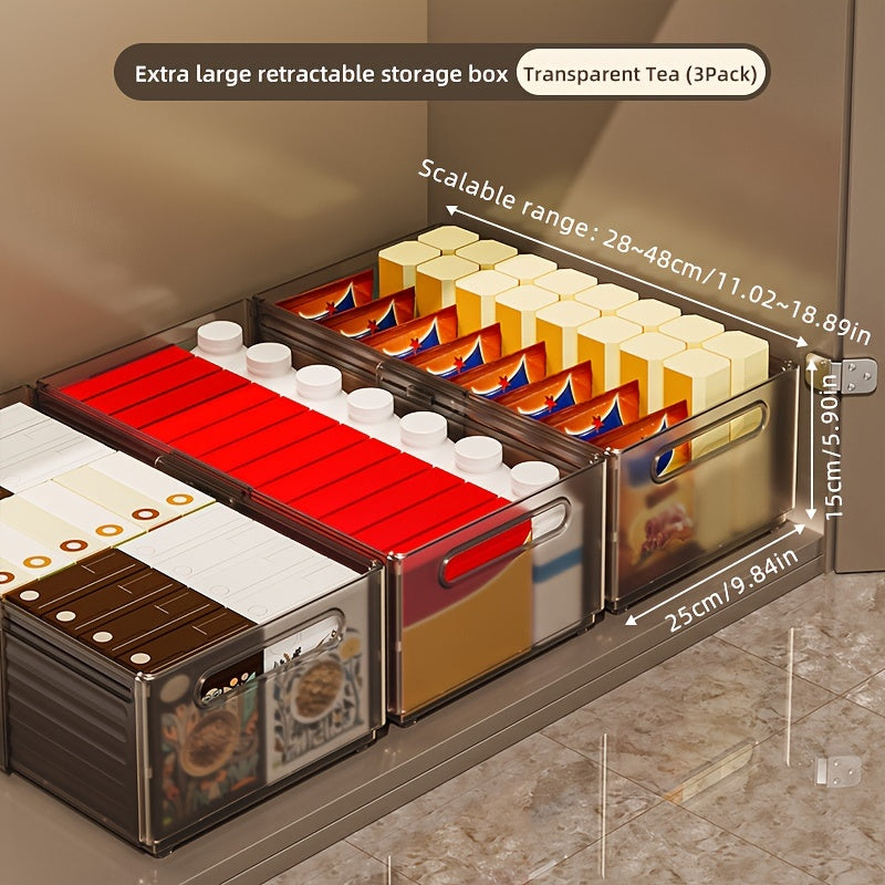 Caja de almacenamiento de ropa expandible con recipiente de plástico retráctil para cocina, dormitorio, baño y oficina