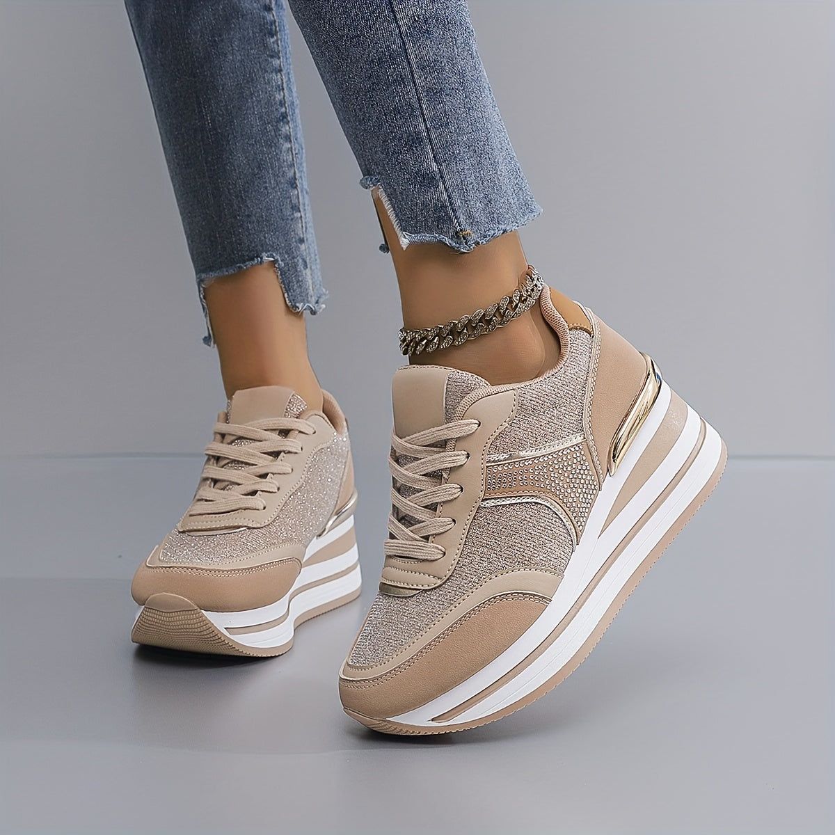 Women's Mesh Casual Sneakers With Thick Soles All-Season Breathable