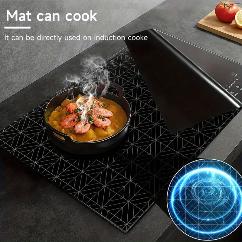Extra-Large Silicone Cooktop Mat 78cm x 52cm Cut-to-Fit Scratch-Resistant Heat-Proof Non-Slip