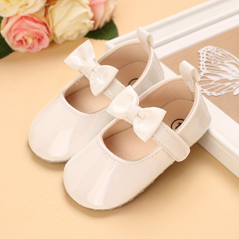 Girls Flat Shoes with Bow, Soft Princess Sandals, PU Upper, Spring Summer
