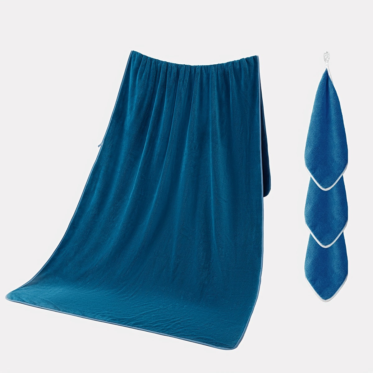 Juego de 4 toallas de algodón, incluyendo 1 XL y 3 toallas de mano para uso en el baño