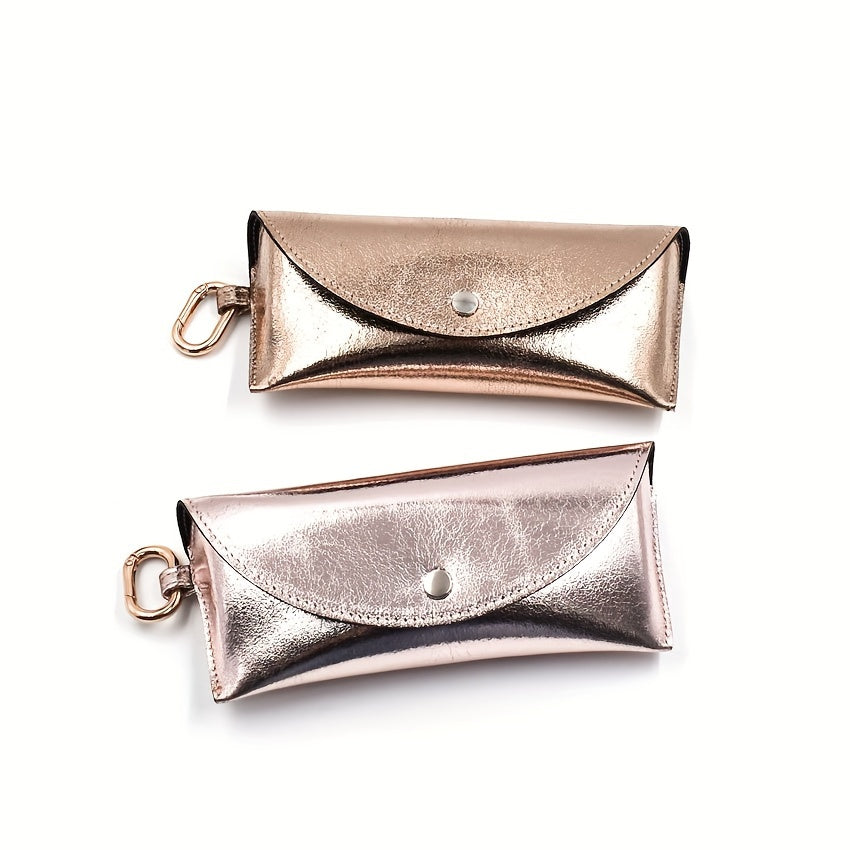 Golden Eyewear Case with Hook for Easy Access and Protection