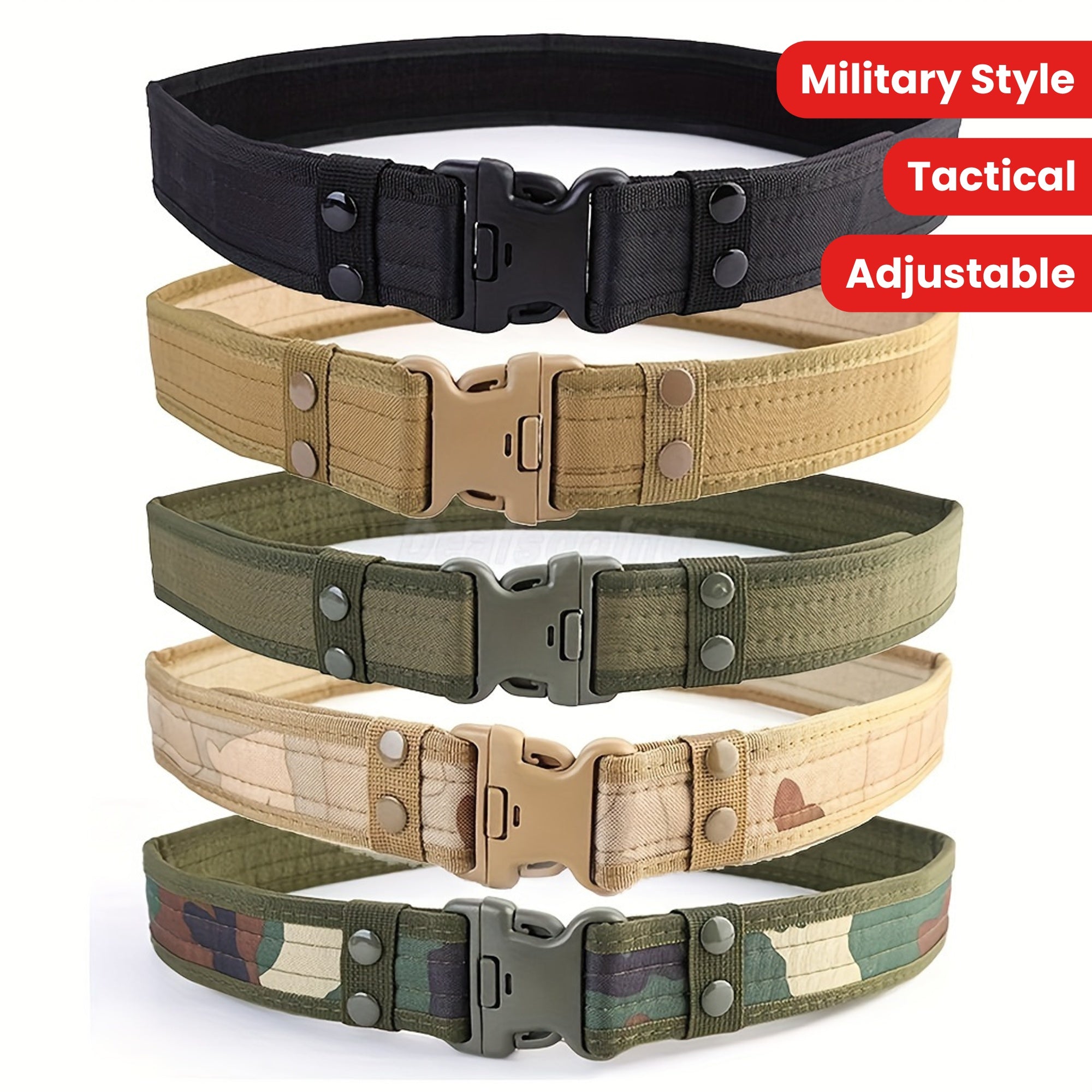 Unisex Camouflage Canvas Belt Tactical Military Style Adjustable Outdoor Belt