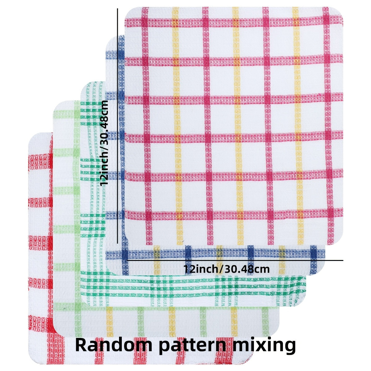 Set of 5 Space-Themed Waffle Weave Kitchen Dish Cloths Highly Absorbent Fast-Drying