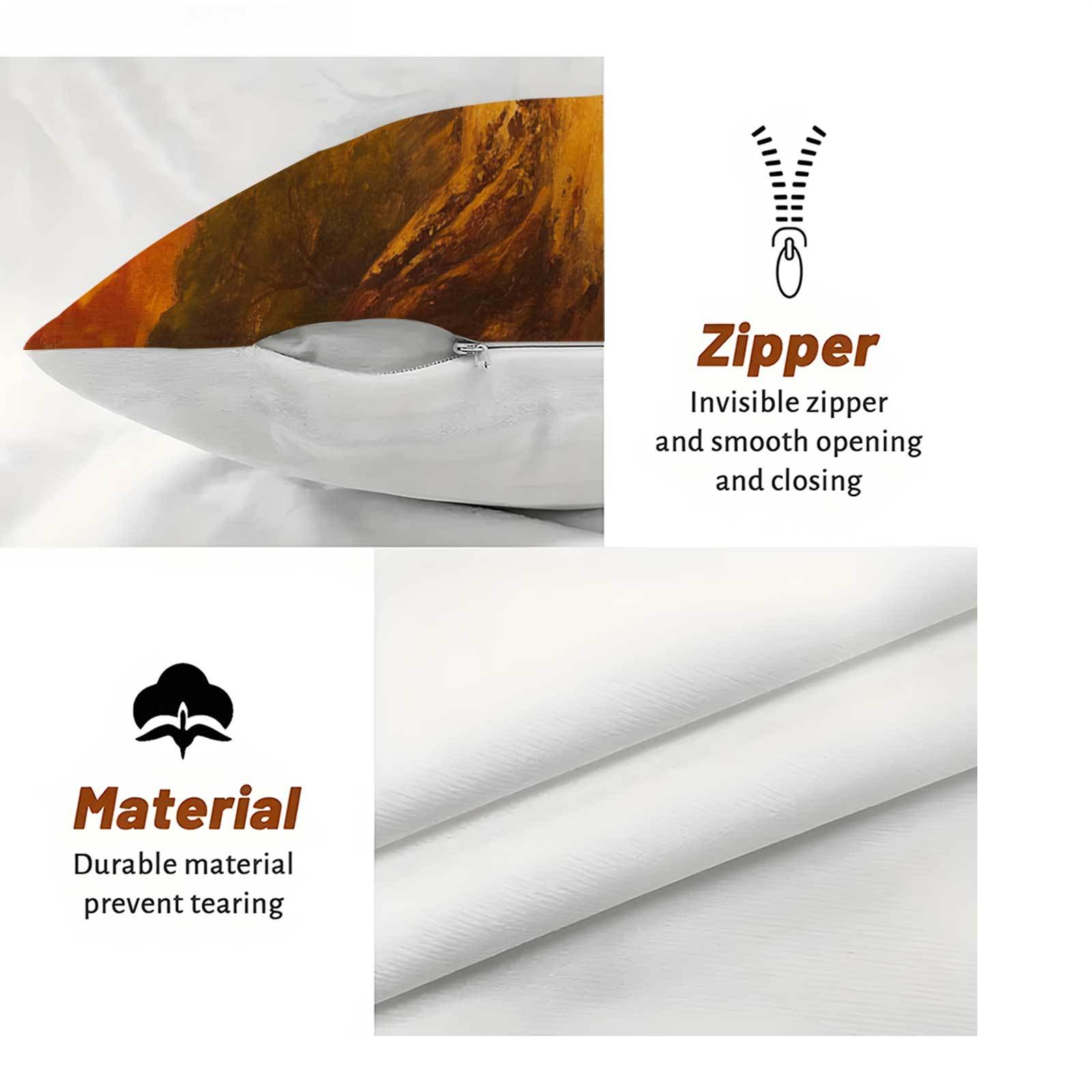 4 ta Coastal Sunset Beach Walk yostiq qoplami polyesterli fermuar yopilishi bilan to'plam, mashinada yuvish mumkin