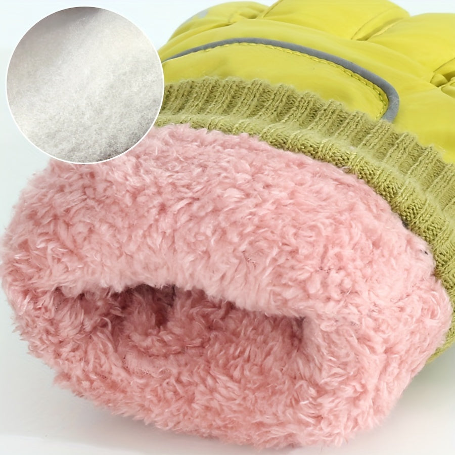 Winter Ski Gloves Touchscreen Compatible Waterproof Windproof Fleece Lined Anti-Slip Grip