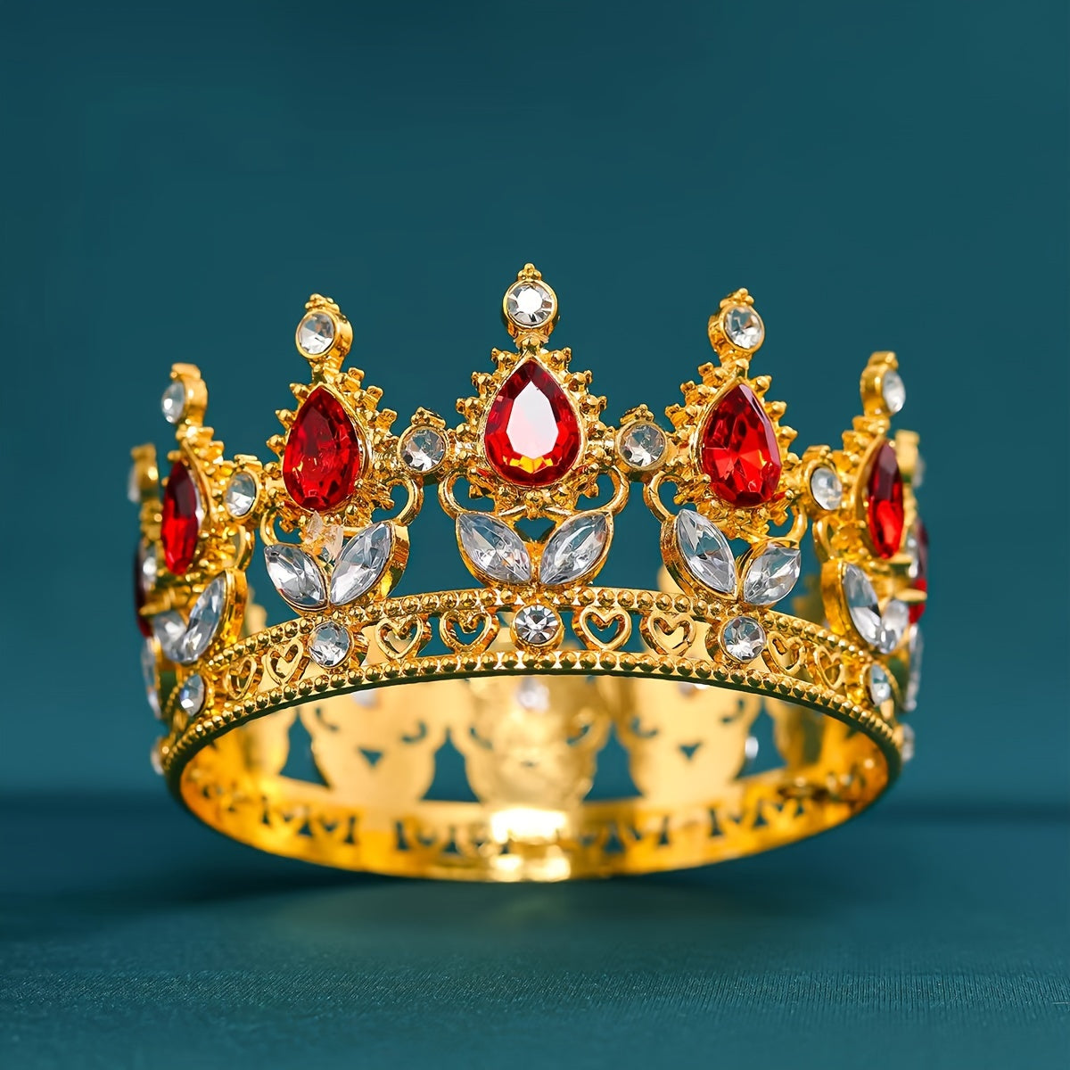 Мини-ободок для волос для невест в стиле барокко с блестками и зелёными драгоценными камнями