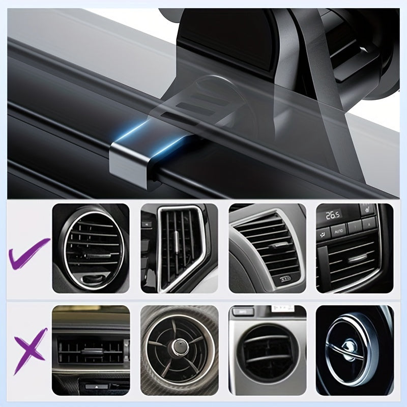 Soporte universal para teléfono y tableta para ventilación de coche, duradero, de ABS, ajustable y giratorio