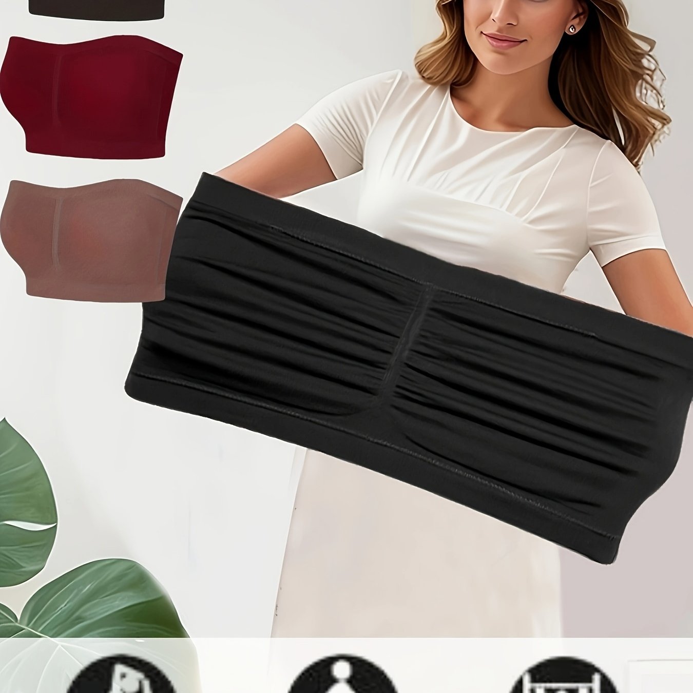 Women Seamless Strapless Sports Bras Set Breathable Plus Size Workout Activewear