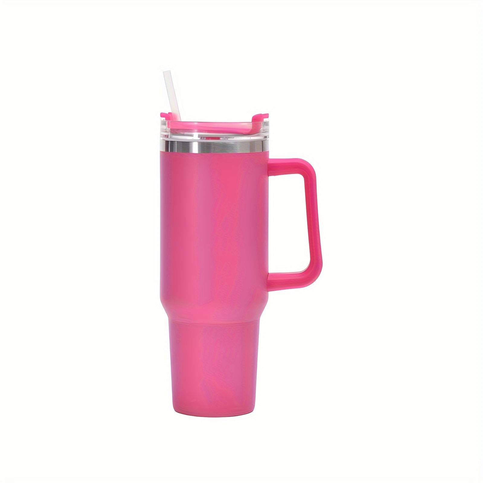 40oz Stainless Steel Travel Mug with Straw Double Wall Insulation and Handle