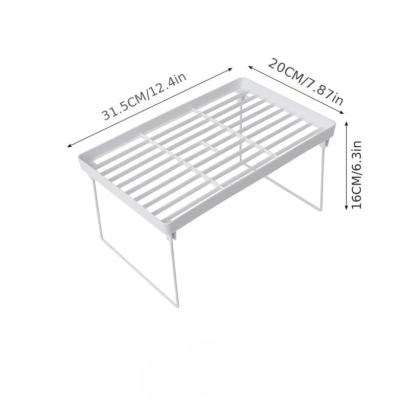 Yotoqxona ish stoli saqlash uchun bo'linma taxtasi bilan bir qavatli temir javon tashkilotchisi. Elektr energiyasidan foydalanmaydigan plastik materialdan tayyorlangan, bu stol usti saqlash shkafi sizning narsalaringizni tartibga solish uchun mukammaldir.