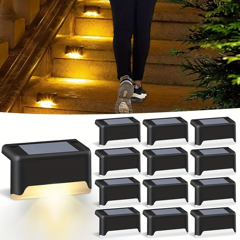 Pack de 8 luces solares para exteriores para escaleras, cercas, patios, jardines y caminos, impermeables