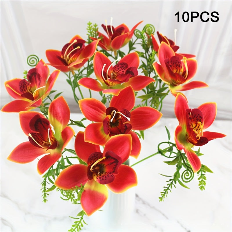 Mini Fabric Flowers Pack of 10 for Weddings and Home Decor