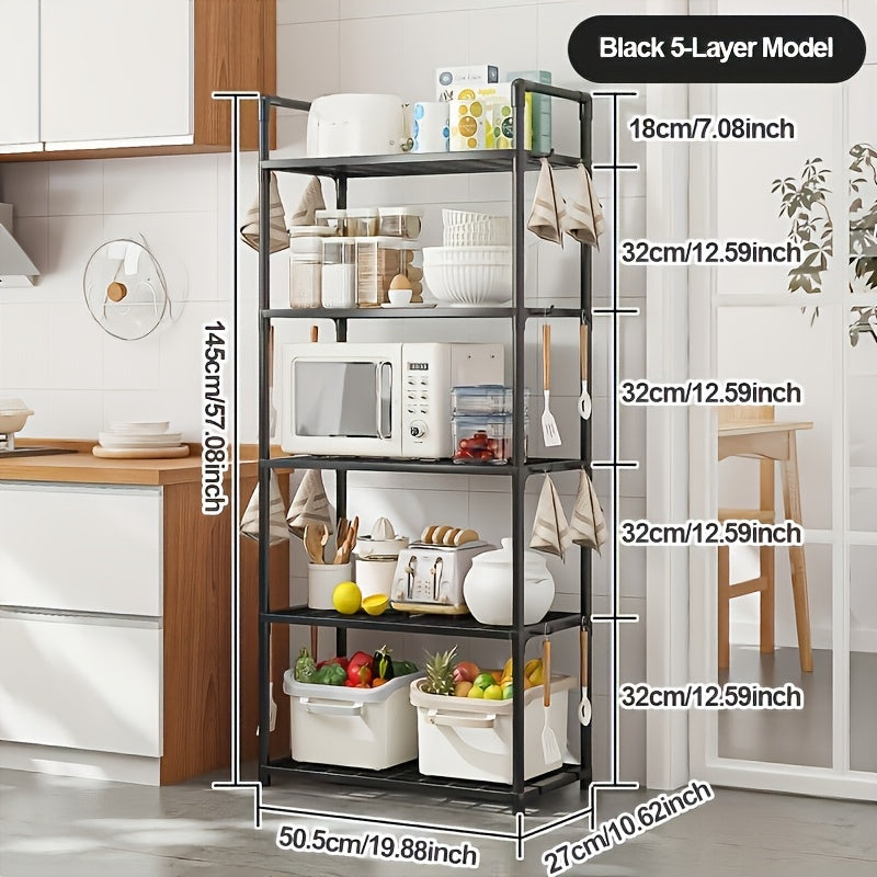 Multi-Tier Storage Organizer Rack with 4 Shelves for Kitchen Bathroom Bedroom