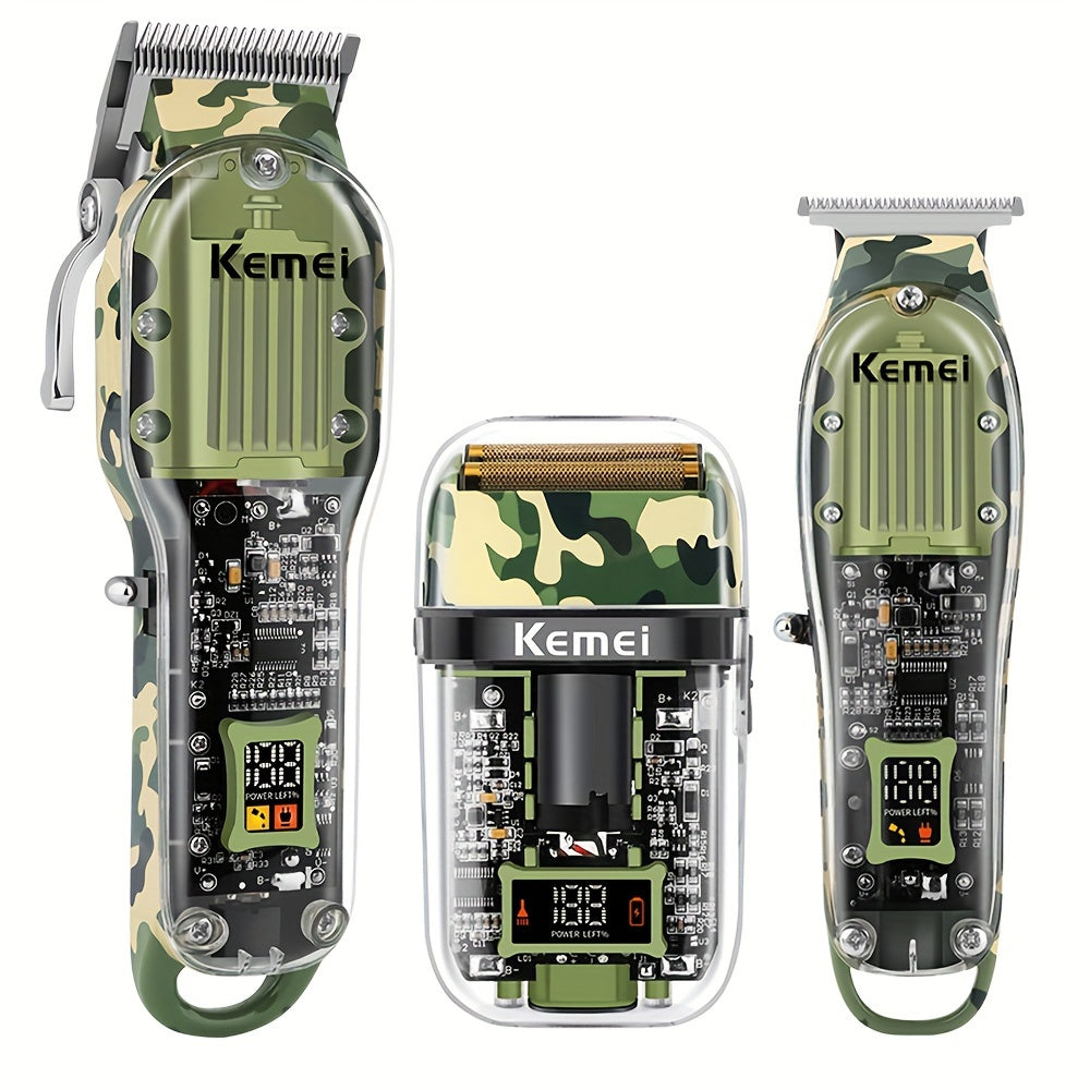 Cordless Hair Clipper Kit with USB Rechargeable Trimmer Scissors Comb Set