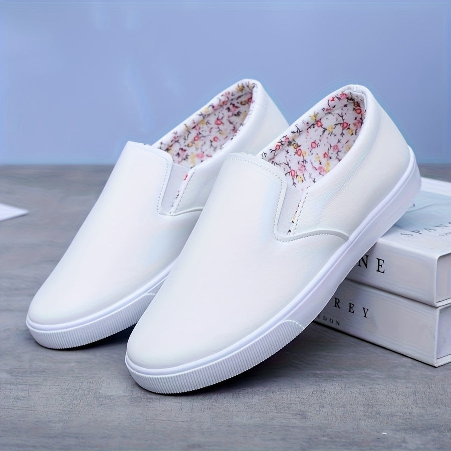 Women's Slip-On Loafers Black Cushioned Rubber Sole Casual Office Footwear