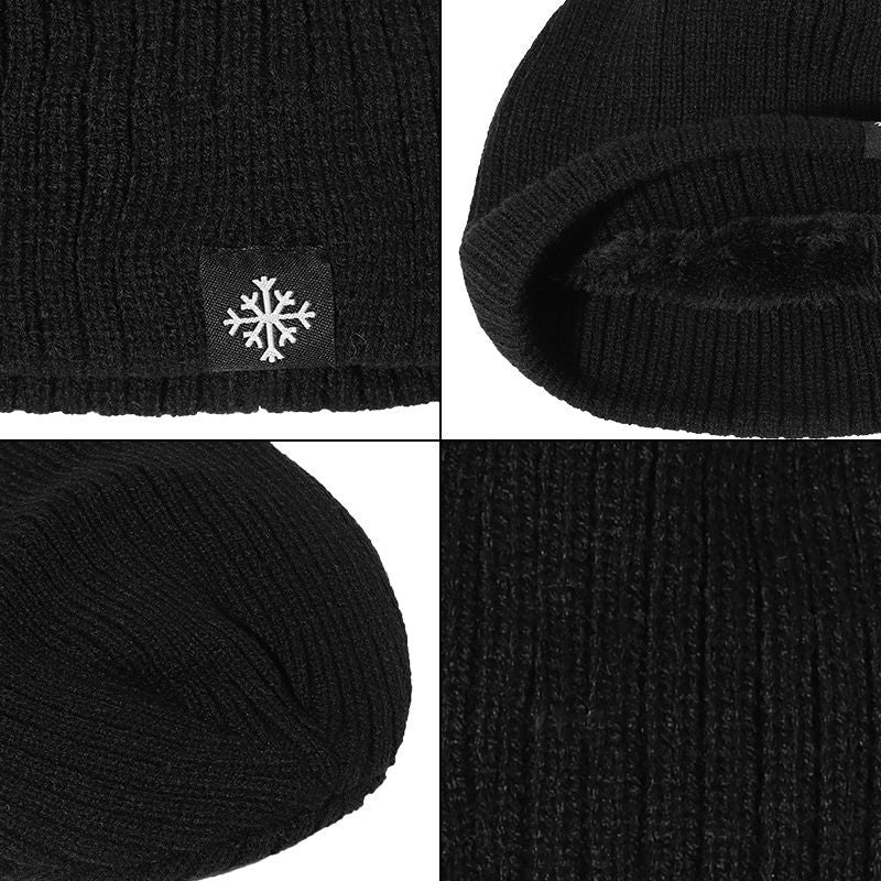 Thick Knitted Thermal Fleece Hat for Autumn Winter Warm Beanie