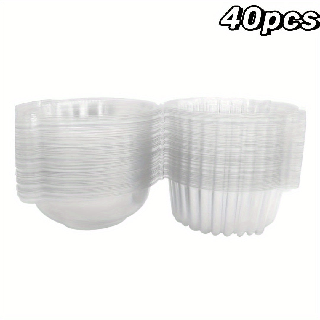 Clear Plastic Cupcake Boxes with Lids 20/40pcs Set for Muffins Pastries Sandwiches