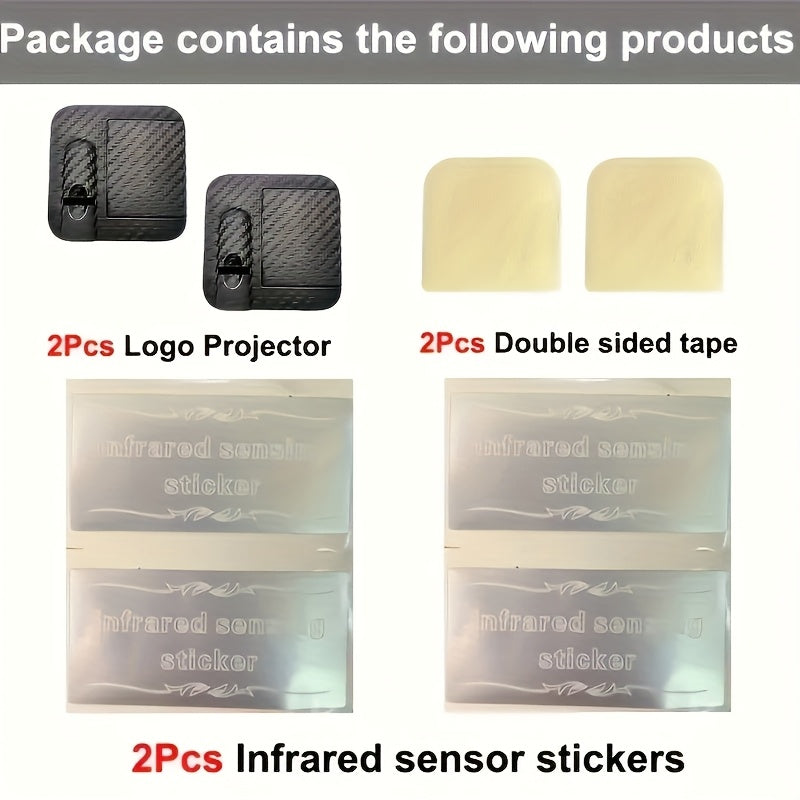 Universal LED Car Door Welcome Lights Two-Pack Battery-Free Easy Install