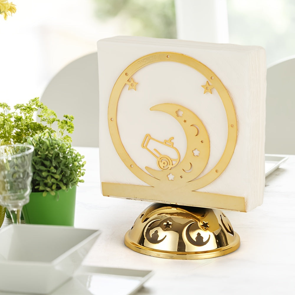 Gold Crescent Moon Napkin Holder for Holiday Dining Table Decor