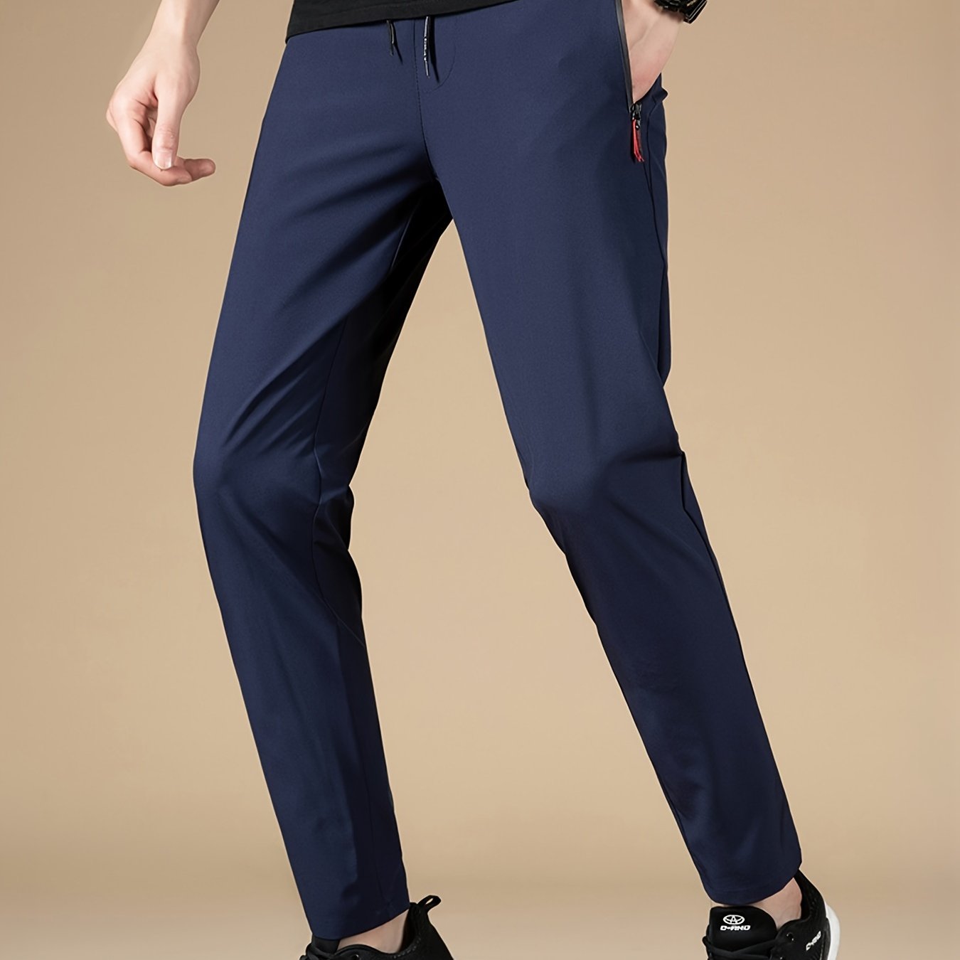 Men's Summer Casual Pants Lightweight Breathable Quick-Dry Solid Color Jogging Trousers