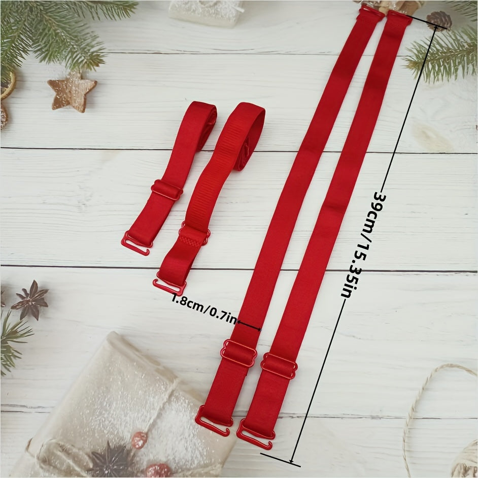 Set of 2 Adjustable Solid Color Bra Straps for Lingerie Detachable Replacement