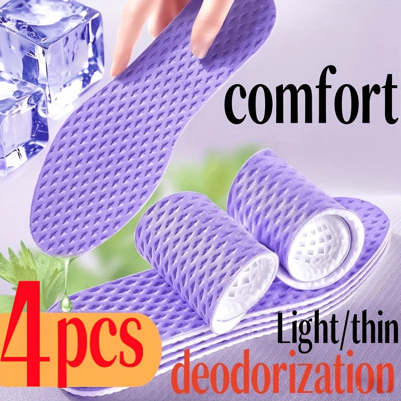 Unisex Sports Insoles Shock Absorbing Breathable Memory Cushioned 4 Pairs