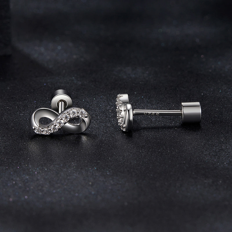 Sterling Silver Stud Earrings 7pcs Moissanite 0.005CT Hypoallergenic Jewelry for Women