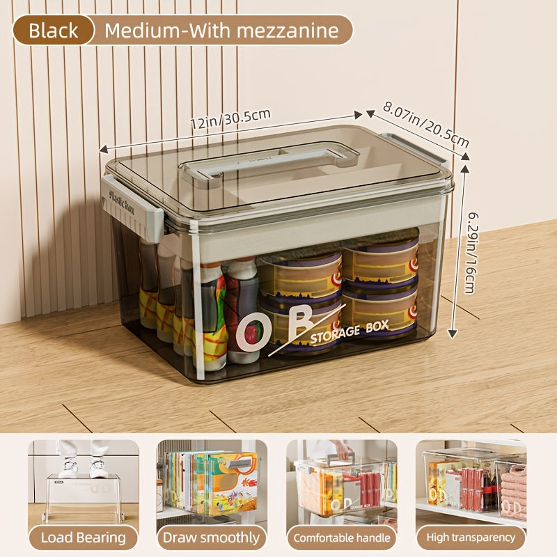 Keng, Suv o'tkazmaydigan saqlash qutisi qopqoq bilan - O'yinchoqlar, atıştırmalıklar va boshqalar uchun ideal - Uy tartibi uchun qulay va mustahkam tutqichlar bilan