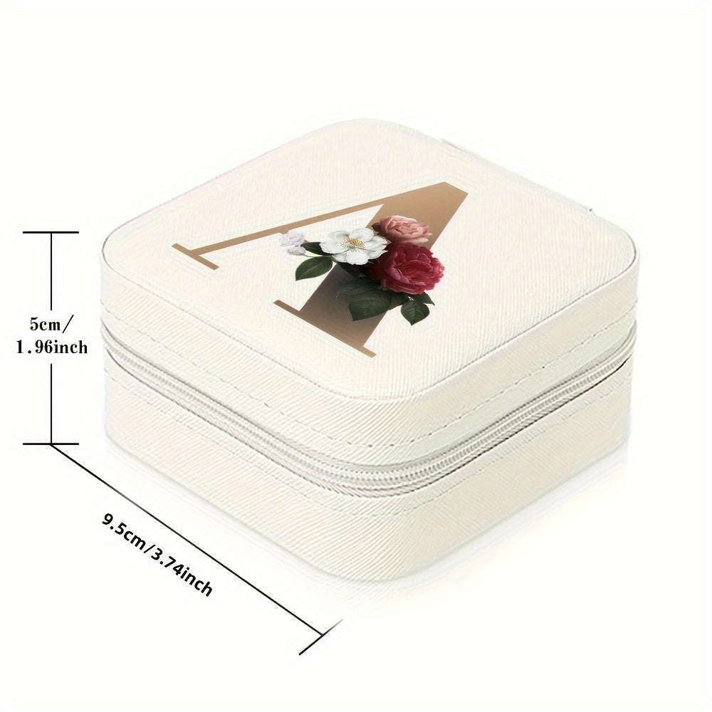 Мини портативная коробка для хранения украшений на молнии для колец, ожерелий и гвоздиков