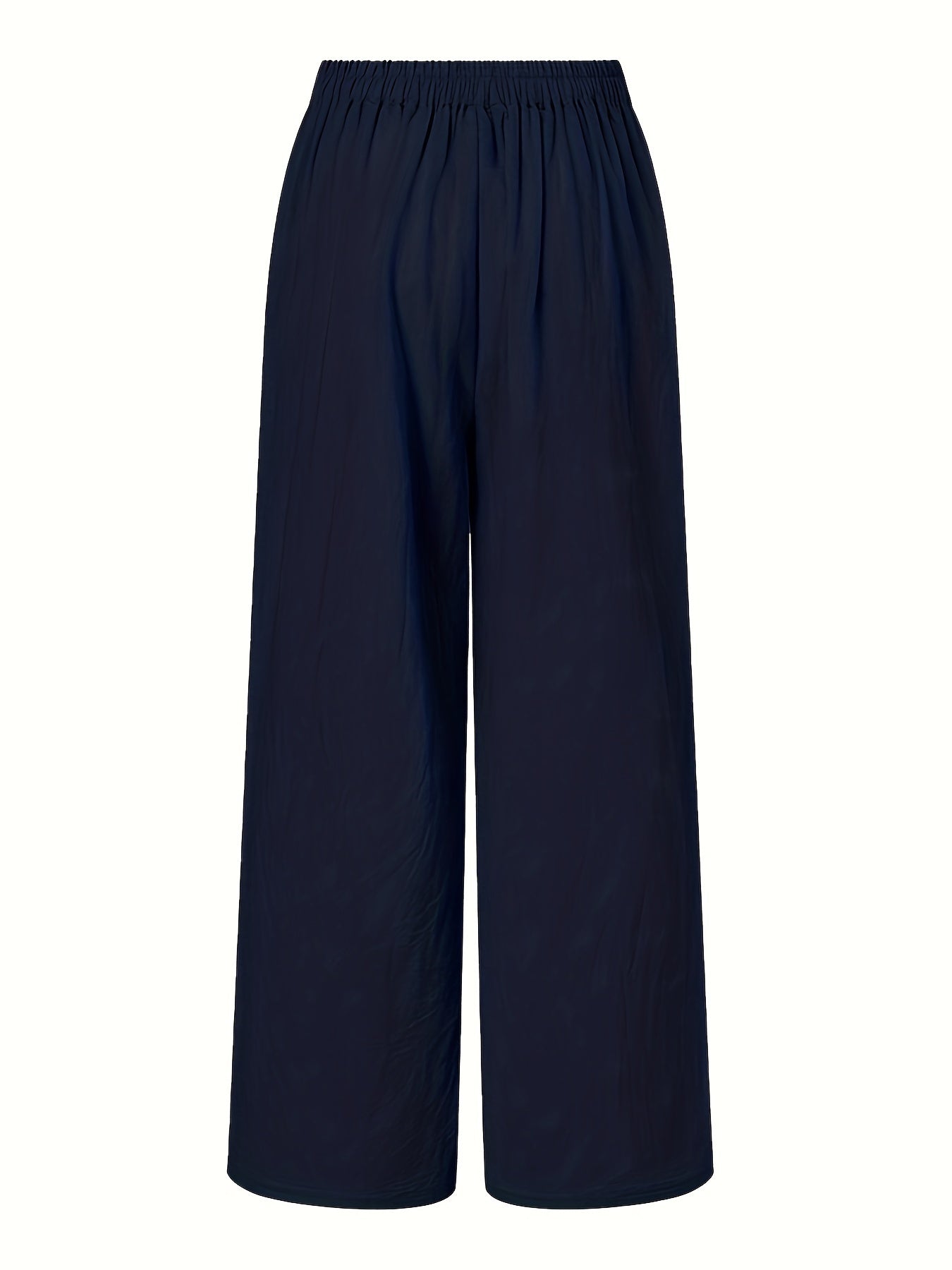 Women's Plus Size Casual Pants High-Waisted Lightweight Polyester Dark Gray