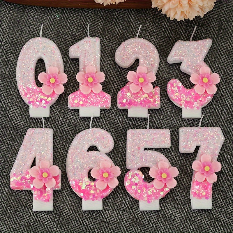 Pink Floral Cake Topper for Parties and Celebrations