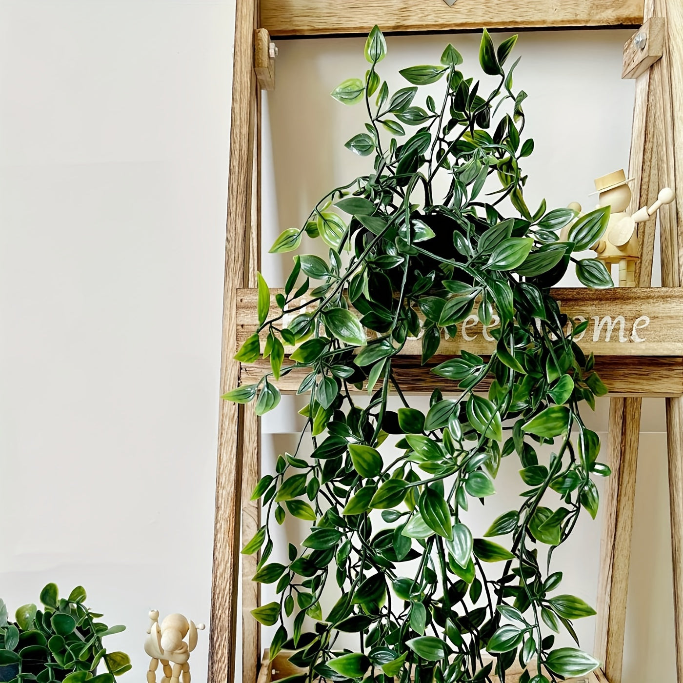 Artificial Hanging Plants Fake Potted Greenery Eucalyptus Pothos Ivy for Home Garden Decor