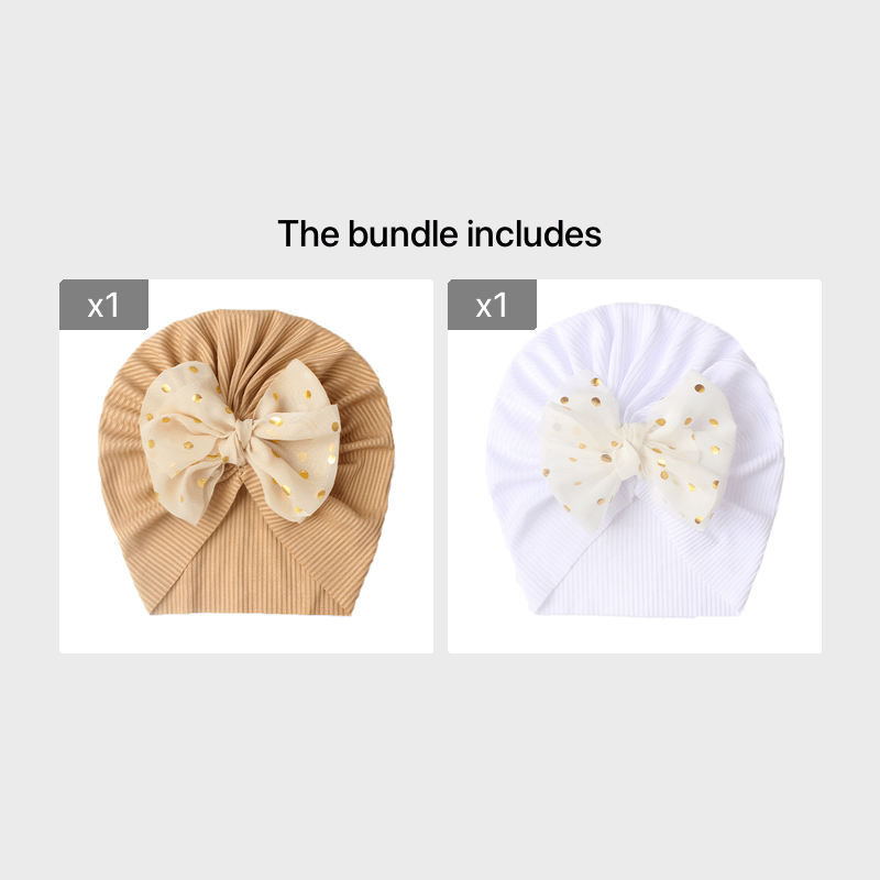 Baby Headband for Infants and Toddlers Polka Dot Bow Elastic Turban Head Wrap