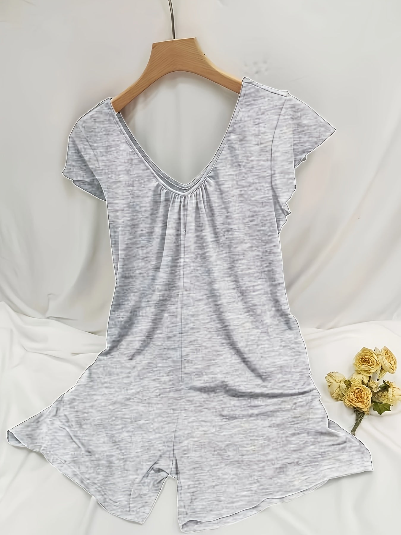 Plus Size Women's Black Jumpsuit Casual Summer Romper with Pockets