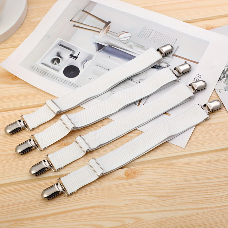 Black Multi-Functional Bed Sheet Holder with Dual Clips, Adjustable Grip