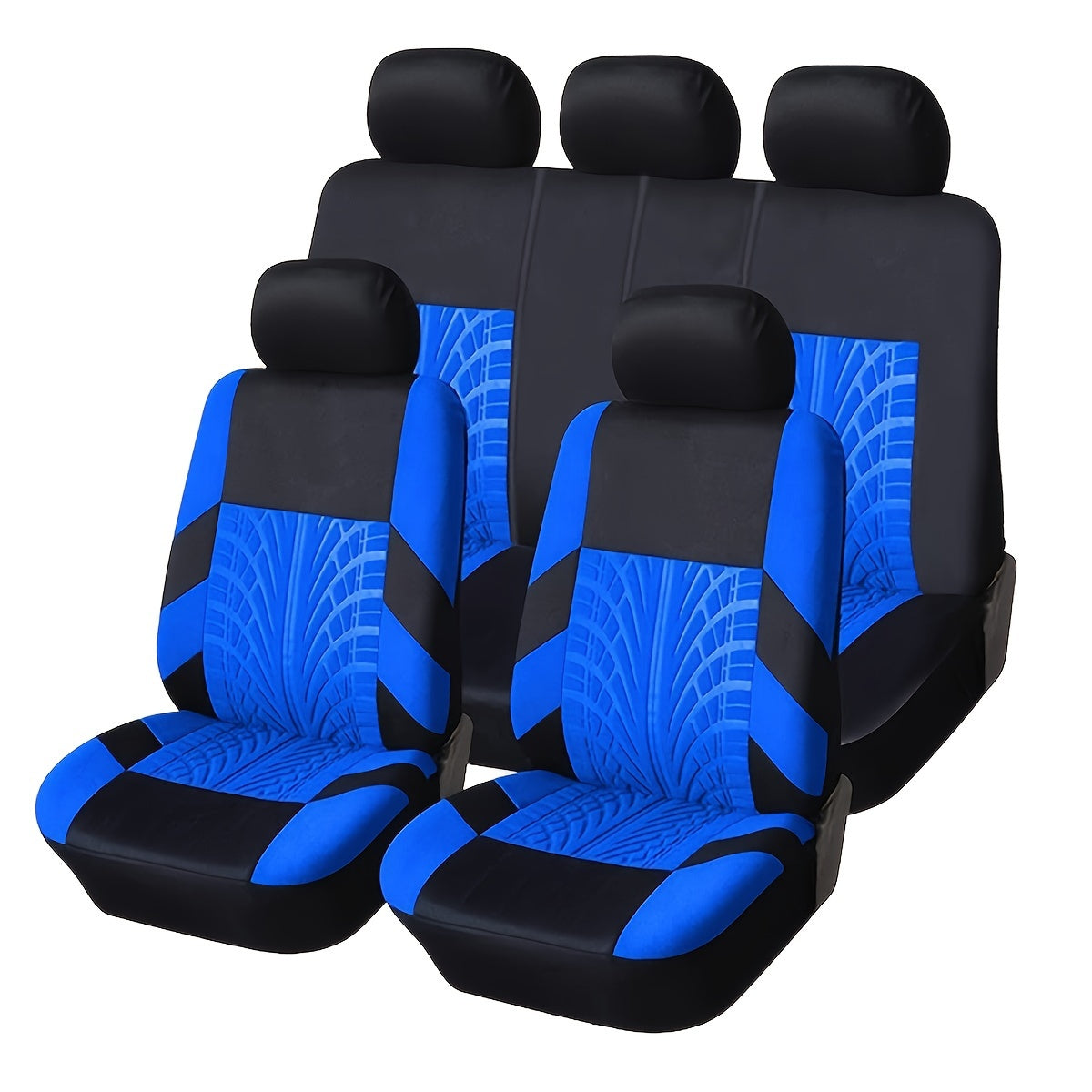 9-Piece Breathable Polyester Car Seat Cover Set for All-Season Comfort Fits 5 Seats