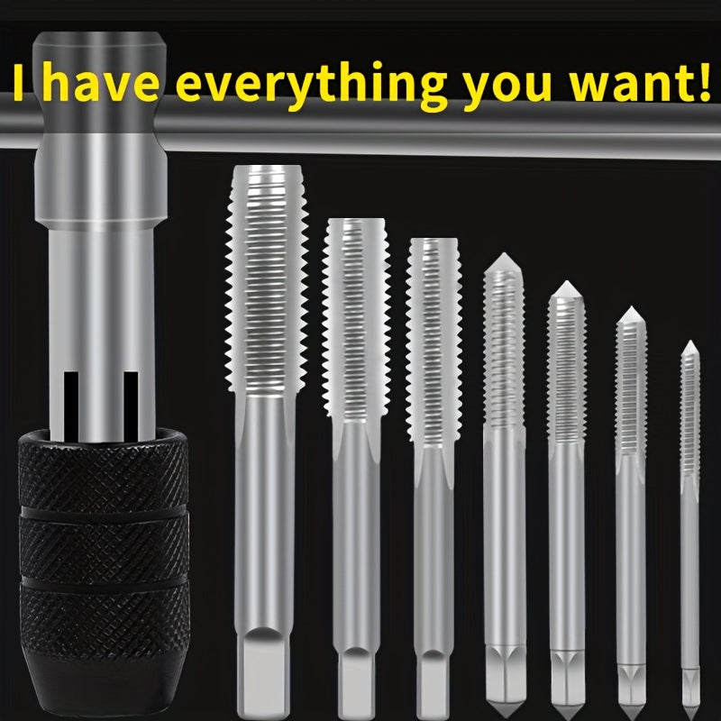 9 ta bo'lakli alloy po'latdan yasalgan qo'lda tishlash to'plami metall, yog'och, plastmassa uchun M3-M12